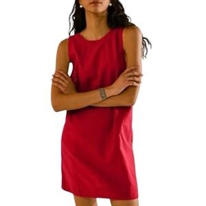 I.S.C. RED‎ SILK & linen dress size M